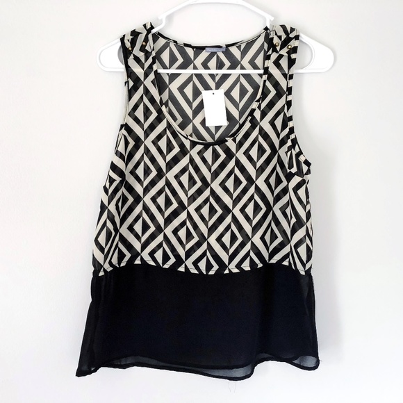 Haut Chiffon Charlotte Russe Orange à Clous - Taille XS, Manches Courtes, Occasion